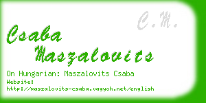 csaba maszalovits business card